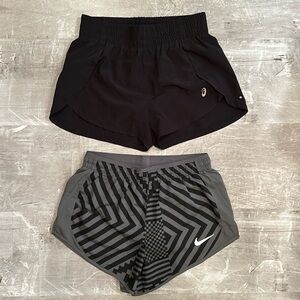 Pair of 2 Women's Running Shorts (Nike, Asics) Size XS